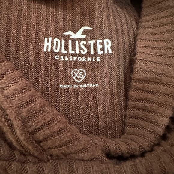 Hollister girls XS long sleeve hooded crop top shirt light weight brown - Picture 2 of 4